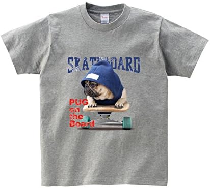 Amazon Lindwurm Tシャツ メンズ 半袖 おしゃれ Pug パグ 犬 スケボー クルーネック Uネック ユニセックス 男女兼用 プリントtシャツ Tシャツ カットソー 通販