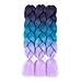 Alissa braiding hair jumbo braids hair synthetic box hair high temperature kanekalon hair for braids 5PCS/Lot 100g/Pc 24 inch(60CM) (Purple-Lake Blue-Light Purple)