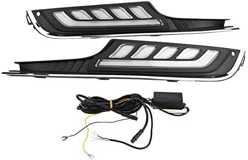 The Alley - 1Pair Car Daytime Running Light Turn Signal 2-Color DRL LED Fog Lamp for VW Golf 7 13 14 15 16 DRL Turn Signal Light Car