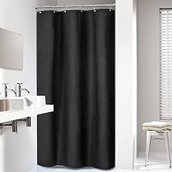 Dynamene Stall Black Fabric Shower Curtain - Waffle
