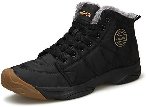 Mgreater Men's Snow Boots Fur Lined Booties Non-Slip Lightweight Winter Shoes