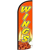 4 Less Co WINGS - Windless Swooper Flag Feather Banner Sign 3x11.5 ft Tall (Flag Only) rq