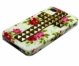 Fashion Bronze Pyramid Punk Studs Mobile Phone Back Cover for iPhone 4/4S Skin (pc white1)