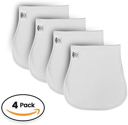 Baby Burp Cloths 4 pack, 100% Organic Cotton | Large, Triple Layer, Ultra Absorbent &amp; Soft  |Burping Rag for Newborn, Gender Neutral |Baby Shower Set for Boys &amp; Girls “ White Set” By Chunky Chops