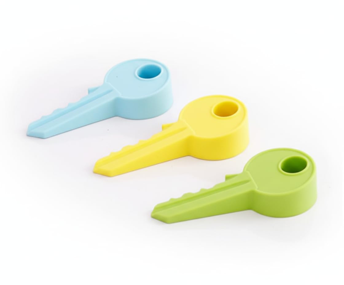 L-FENG-UK Pack of 3 Hard Quality Durable Rubber Key Shaped Door Stop
