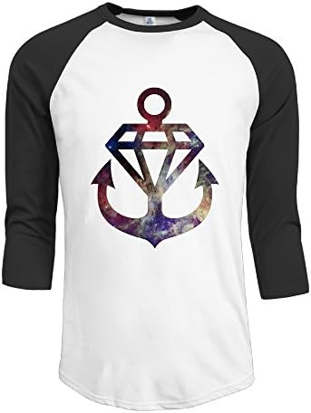 Stay Sick Galaxy Diamond Anchor Print Men Cool 3/4 Sleeve Baseball Tee