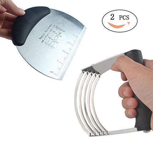 Dough Blender, Pastry Scraper cutter set, With High Qulity Professional Stainless Steel, Flour Mixer Pizza Cutter Multipurpose Tool - Thumbnail 3