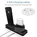 3 in 1 Premium Silicone Stand Compatible iPhone AirPods Apple Watch Charging Dock Station Holder, Compatible Apple Watch Series 4/3/2/1/AirPods, Compatible iPhone Xs MAX/XR/X/8 Plus/7 Plus Black