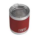 YETI Rambler 10 oz Lowball, Vacuum Insulated, Stainless Steel with Standard Lid, Brick Red