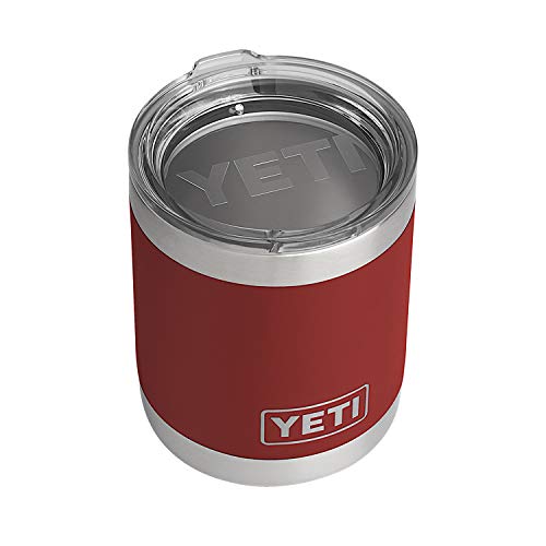 YETI Rambler 10 oz Lowball, Vacuum Insulated, Stainless Steel with Standard Lid, Brick Red