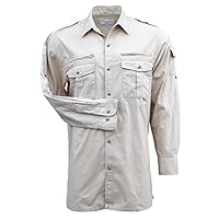 Foxfire Thunder River Gear Mens Long Sleeve Cotton Travel Safari Passport Shirt