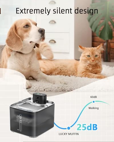 Heyeek Bebedero para Gato, Fuente para Gatos Inalámbrica, 4.2L Acero Inoxidable, Sin Bomba, Sensor Infrarrojo, Ideal para Perros/Mascotas
