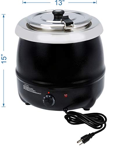 Avantco S30 11 Qt. Round Black Countertop Food / Soup Kettle Warmer - 120V, 400W