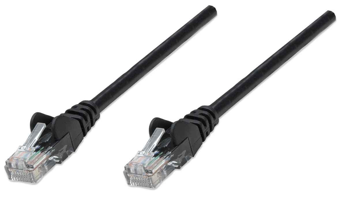 Intellinet Network Patch Cable, Cat5e, 3m, Black, CCA, U/UTP, PVC, RJ45, Gold Plated Contacts, Snagless, Booted, Polybag