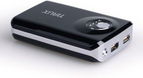 Tirux 8000mAh Portable Extensive Capacity Dual-Port External Battery Pack Power Bank Backup Charger for all iPad, iPad Mini,iPhone 5S 5C 5 4S 4 3G, iPods, Samsung Galaxy S4, S3, S2, Note, HTC One, EVO, Thunderbolt, Incredible, Droid DNA, Motorola ATRIX, Droid, Google Glass, Nexus 4 7 10, LG Optimus, other MP3, Smart Phones and Tablets