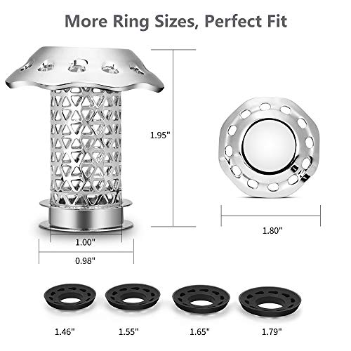 image for Mayfine Shower Bathtub Drain Hair Catcher - DATYSON Bathroom Tub Strai
