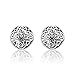 925 Oxidized Sterling Silver Tiny Filigree Flora Design 10 mm Post Stud Earrings