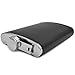 Premium 8 Oz Black Soft Touch Leather Wrap Outdoor Adventure - Leak Proof - Flask 304 Stainless Steel Liquor Hip Flasks - Includes Free Bonus Funnel (Black Faux Leather Wrap, 8oz)