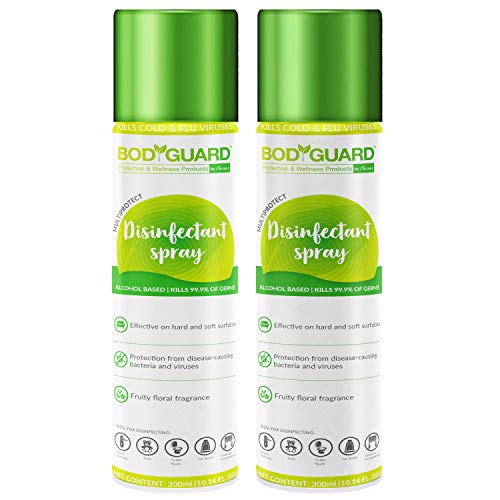 Bodyguard, Surface Disinfectant Spray Sanitizer Germ Protection on Hard Soft Surfaces 200g 300mlPack, Green, 1 count