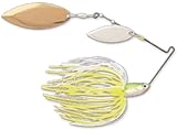 Terminator T1 Spinnerbait-Colorado/Oklahoma, Nickel/Gold Blade (Chartreuse White Shad, 3/8-Ounce)