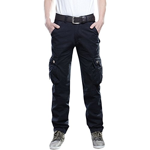 Yimanie men s outdoor cotton casual work cargo pants st…