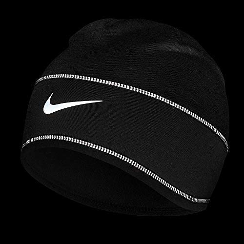 Nike U Nk Beanie Skully Run Hat, Black/Reflective Silver, One Size