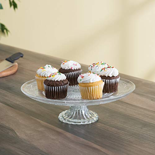 11.37 Inch Glass Cake Stand/Cake Plate/Pedestal for Cupcakes, Desserts and Pies