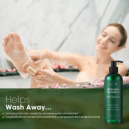 Aprilis Antifungal Tea Tree Oil Body Wash | Helps Relieve Athlete’s Foot, Ringworm, Toenail Fungus, Jock Itch, Acne, Eczema & Body Odor, Aprilis Antibacterial Soap - Soothes Itching & Promotes Healthy