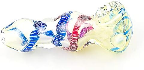 SZZX 2018 Newest 3.5 Inch Portable Pipe, Art Collection Unbreakable Handmade Yellow Red Spiral Glass
