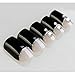 False Nails Bling Art French Fake Black Crystal Squoval 24 Acrylic Medium Tips