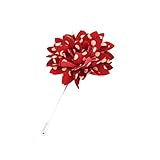 Generic Men's Accessories Lapel Daisy Flower Handmade Pin Red & White Dot