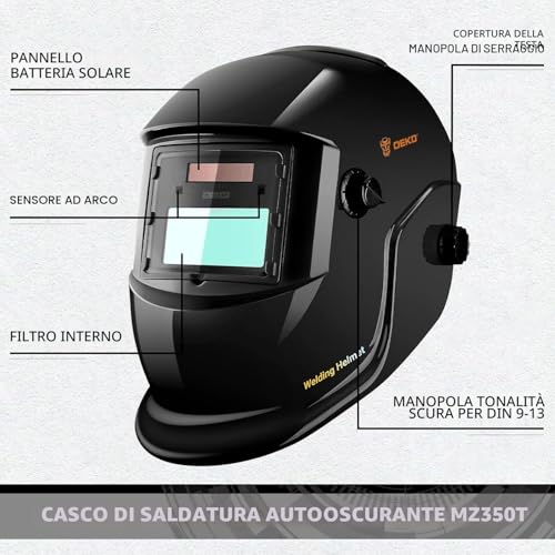 DEKO Darkening Welding Helmet: True Color Solar Powered Self Darkening Welder Mask Hood Helmets