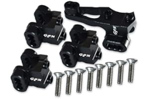 Traxxas TRX-4 Trail Defender Crawler Lot de 4 supports d'essieu avant/arrière en aluminium pour maillons de suspension Noir