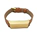 Bracelet for Fitness Trackers - The KATE Single-Strap Brushed Metal and Premium Vegan Leather Buckle Activity Tracker Bracelet - Alternative to Tory Burch (Tan and Gold, S/M)
