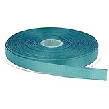 Topenca Supplies 1/2 Inches x 50 Yards Double Face Solid Grosgrain Ribbon Roll, Turquoise