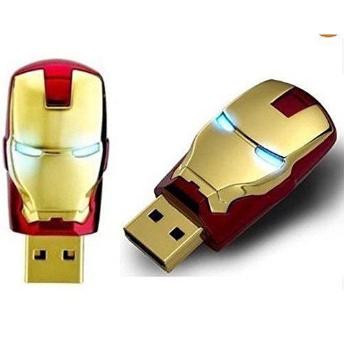 Besteker 8GB /16GB /32GB Capacity USB 2.0 Superhero Captain America/ Iron Man/Thor/ Hulk USB Flash Drive Flash Memory Stick (Iron Man, 8G)