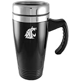 LXG, Inc. WSU Cougars Engraved 16oz Stainless Steel Travel Mug - Black