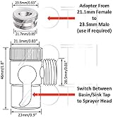 Zotti Tap Diverter M22 x M24 Chrome Faucet Adapter for Sinks Showers Bidet view 3