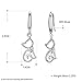 New Cat CZ Dangle Drop Earrings for Women Crystal Cute Dangling Hypoallergenic (Silver)