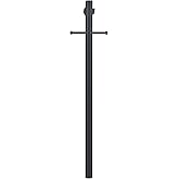 Design House Outdoor Lamp Post, Plastic Cross Arm, Built-in-Outlet, Dusk-to-Dawn Photo Eye Sensor, Easy Installation, Black, 
