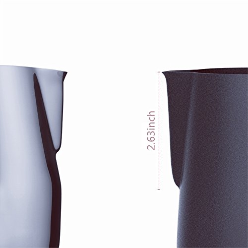 Milk Frothing Pitcher, Stainless Steel Creamer Non-Stick Teflon Frothing Pitcher 12 oz (350 ml), Matte Finish