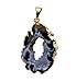Rock Paradise Beautiful Natural Agate Slice Druzy Pendant with Gold Plated Edge AM8B7-03