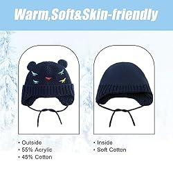 BAVST Baby Beanie Hat for Winter with Earfalp Cute