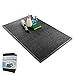B4Life Under Sink Mat Kitchen Cabinet Liner, Fits 24'' x 36'' Cabinet, Large Waterproof Mat with Rubber Strip, Protects Cabinet, Contains Liquids - Absorbent/Washable/Durable (Black)
