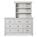 Evolur Madison Mini Hutch/Bookcase, Antique Grey Mist