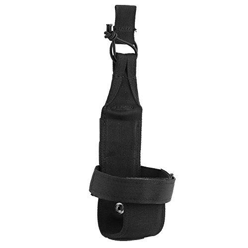 Tactical Molle Bottle Carrier,2 pcs Water Bottle Holder Belt Waterproof Nylon Kettle Pouch with Elastic Hook and Loop Strap (Black)