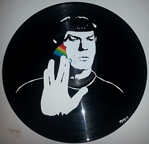 Hand painted Star Trek Spock vinyl record wall art