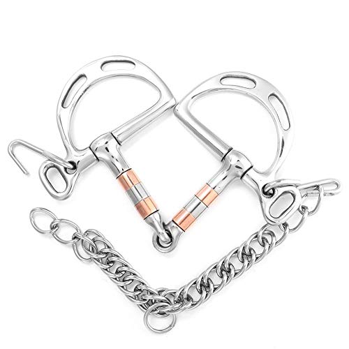 Stainless Steel Kimberwicke Bit with Red Copper Roller Horse Snaffle Bit(Horse Mouth Length 125 mm)