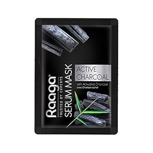 Raaga Trusted by Experts, Face Serum Sheet mask With Activated Charcoal, 25 ml