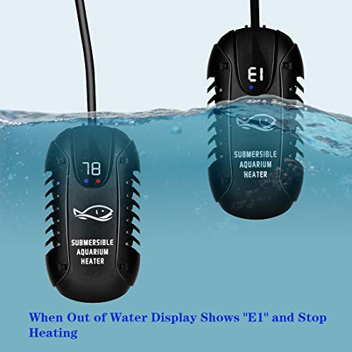 SZELAM Smart Mini Aquarium Heater,Betta Fish Tank Heater Thermostat Warmer Submersible Anti-Explosion/Energy-efficient Water Temp Controller-2 Artificial Plants Include (150Watt)